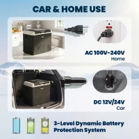 Outsunny 12 Volt Car Refrigerator, 53QT Car Fridge Electric Cooler, 12/24V DC and 100-240V AC, -4-68 ℉, Portable Refrigerator(m-6)