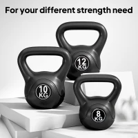 Soozier 22lb Fitness Kettlebell, Plastic Exercise Weight, Weightlifting Tools with Sand, Handle, Noise Reduction for Home, Gym(m-7)