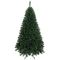 HOMCOM 6 ft Artificial Christmas Tree, Norway Spruce Tree, Hinged Xmas Tree with Metal Stand(m-11)