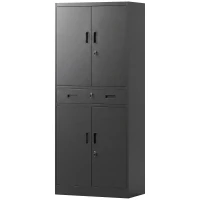 HOMCOM Metal Storage Cabinet with Locking Doors and Drawer,  71" Tall Lockable Garage Storage Cabinet with Adjustable Shelves(m-2)