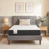 HOMCOM Twin Mattress 8 Inch Memory Foam Mattress in a Box, Pressure Relief & Lumbar Support, CertiPUR-US Certified, Medium Firm(m-1)