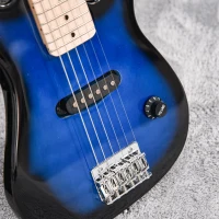 HOMCOM 30 Inch Electric Guitar 3/4 Size Beginner Starter Kit with 5W Amplifier, Strap, Strings, Picks, Carrying Case, Blue(m-10)