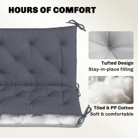 Outsunny 3 Seater Outdoor Seat Pads Bench Swing Chair Replacement Cushions Backrest for Patio Garden, Dark Grey(m-5)