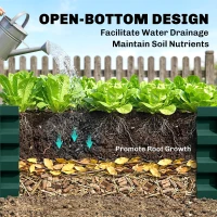 Outsunny Galvanized Raised Garden Bed, Outdoor Planter Box for Vegetables, Flowers, Herbs, 4' x 2' x 1', Dark Green(m-6)