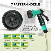 Outsunny 1/2 in x 65ft Wall Mounted Garden Hose Reel, Retractable Water Hose Reel with Auto Rewind, Any Length Lock, Blue(m-7)