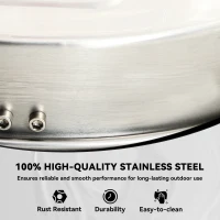 Outsunny 18" Pressure Washer Surface Cleaner with 4 Wheels, Stainless Steel Power Washer Surface Cleaner with 1/4" Quick Connector, 2 Handles, 3600 PSI, Silver(m-6)