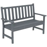 Outsunny Outdoor Bench, HDPE Weatherproof Garden Bench, 2-Person Garden Seating with Slatted Seat(m-9)