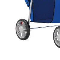 PawHut Pet Stroller with Reflective Strips, Foldable Cat Stroller with 360° Swivel Wheels for Small Dogs and Cats, Blue(m-10)