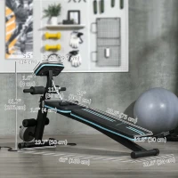 Soozier Foldable Press Bench Adjustable Dumbbell, Weight Training Bench Exercises Gym Chair, Black & Blue(m-3)