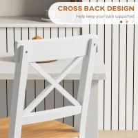 HOMCOM Counter Height Stools Set of 2, Farmhouse Bar Stools with Backs, Solid Wood Counter Stools for Kitchen Island(m-5)