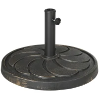 Outsunny 40 lb Heavy Duty Patio Umbrella Base, 21" Round Resin Market Umbrella Stand for Outdoor, Garden, Backyard, Bronze(m-9)
