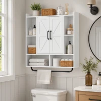HOMCOM Bathroom Wall Cabinet, Medicine Cabinet Wall Mounted with Open and Hidden Storage Space for Bathroom, White(m-1)
