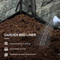 Outsunny Raised Garden Bed with Cover, Metal Elevated Planter Box with Bottom Shelf and Liner, Black(m-6)