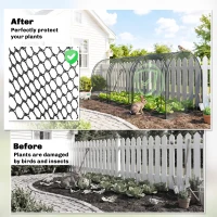 Outsunny 9' x 4' Crop Cage, Plant Protection Tent with Three Zippered Doors, Steel Frame, Storage Bag and 4 Ground Stakes, for Garden, Yard, Lawn, Black(m-4)