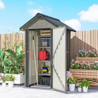 Outsunny Outdoor Storage Shed with Lockable Door, Metal Garden Shed with 4 Vents for Backyard Patio(m-8)