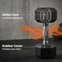 Soozier Hex Dumbbell Weight Set with Vertical Rack, 180lbs Rubber-Coated Dumbbells with Non-Slip Handles(m-5)