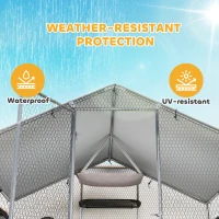 PawHut Large Catio Outdoor Cat Enclosure with Waterproof Cover, Walk-in Cat Patio w/ 5 Adjustable Platforms & Hammock 94.5" L(m-7)