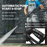 Outsunny Electric Pressure Washer, 2176 PSI High Pressure Washer with 20 ft Outlet Hose, Adjustable Nozzle, 1.9GPM Power Washer(m-6)