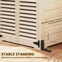 Outsunny 30" x 20" x 47" Wooden Garden Shed, Outdoor Storage Shed with Waterproof Asphalt Roof, Shelves, Natural(m-6)