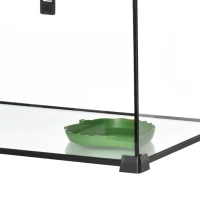 PawHut Glass Reptile Terrarium with Thermometer, Water Basin, Full View Visually for Lizards, Horned Frogs, Snakes, Spiders(m-11)