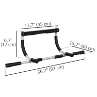 Soozier Pull-Up Bar for Doorway, Home Fitness Door Horizontal Chin up Bar for Indoor Gym Upper Body Workout, Grey(m-3)