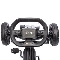 Aosom Pedal Go Kart with Adjustable Seat, Forward, Backward, Handbrake, Shock Absorption for 3-8 Years, Black(m-11)