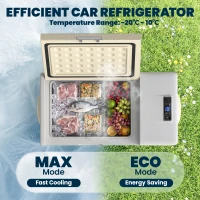 Outsunny 12 Volt Car Refrigerator, 17QT Car Fridge Electric Cooler, 12/24V DC and 100-240V AC, -4℉-50℉, Portable Refrigerator(m-4)