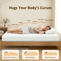 HOMCOM Twin Mattress 8 Inch Memory Foam Mattress in a Box, Pressure Relief & Lumbar Support, CertiPUR-US Certified, Medium Firm(m-5)