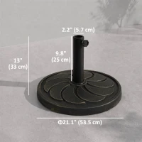 Outsunny 40 lb Heavy Duty Patio Umbrella Base, 21" Round Resin Market Umbrella Stand for Outdoor, Garden, Backyard, Bronze(m-3)