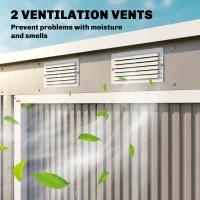 Outsunny 7' x 4' Galvanised Steel Garden Shed, with Foundation Kit - Grey(m-7)