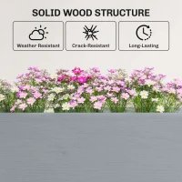 Outsunny Wooden Raised Garden Bed with Legs, 72" x 23" x 30" Elevated Outdoor Planter Box with 6 Drainage Holes(m-7)