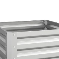 Outsunny Set of 2 Raised Garden Bed, 2 x 2 x 1ft Steel Planters for Outdoor Plants, Elevated Planter Box, Easy-to-assemble, for Flowers Herbs and Vegetables, Silver(m-11)