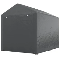 Outsunny Portable Bicycle Shed with Galvanised Steel Frame and Large Door, Waterproof Outdoor Shed for Garden Tools, Dark Grey(m-2)