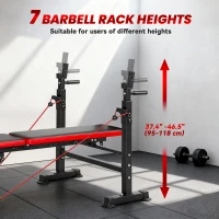 Soozier Adjustable Weight Bench with Squat Rack, Incline Flat Bench Press with Barbell Rack for Home Gym, 660 lbs Capacity(m-5)