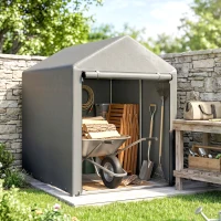 Outsunny 4 x 6ft Outdoor Storage Shed Tent, Portable Shed with Roll-up Door for Motorcycle, Bike, Garden Tools(m-7)