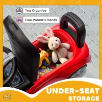 Qaba Mercedes-Benz C-Class Licensed Kids Ride On Car, Foot-to-Floor Toy with Anti-Tip Design, Horn & Start Sound, Red(m-7)