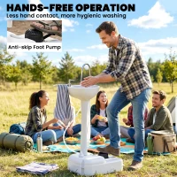 kleankin Portable Camping Sink Hand Wash Station with 17L Water Tank, Soap Dispenser and Towel Holder, for Outdoor Events(m-5)