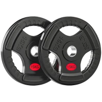 Soozier Weight Plates Set, 2-Inch Barbell Weights Set w/Tri-Grips for Home Gym Weightlifting and Strength Training, 2 x 33lbs(m-12)