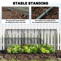 Outsunny 9' x 4' Crop Cage, Plant Protection Tent with Three Zippered Doors, Steel Frame, Storage Bag and 4 Ground Stakes, for Garden, Yard, Lawn, Black(m-7)