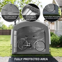 Outsunny Bike Storage Shed Tent, Portable and Waterproof with 210D Oxford Fabric and Carry Bag for 3-4 Bicycles, Dark Grey(m-5)