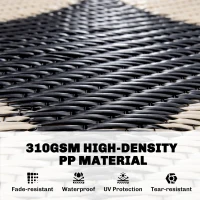 Outsunny 9'x12' Reversible Outdoor RV Rug, Patio Floor Mat, Plastic Straw Rug for Backyard, Deck, Beach, Camping, Black(m-5)