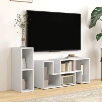 HOMCOM TV Stand for TVs up to 75", 3-Piece Modular TV Console with Open Storage Shelves, White(m-1)