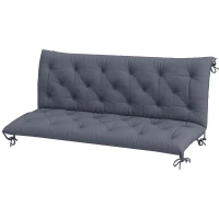Outsunny 3 Seater Outdoor Seat Pads Bench Swing Chair Replacement Cushions Backrest for Patio Garden, Dark Grey(m-11)