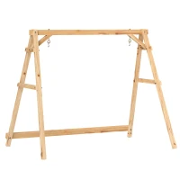 Outsunny 770lbs Porch Swing Frame, Heavy Duty A-Frame Hanging Chair Stand Only with Reinforced Bars for Porch, Garden, Backyard(m-9)