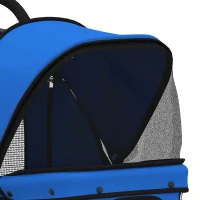 PawHut Pet Stroller with Reflective Strips, Foldable Cat Stroller with 360° Swivel Wheels for Small Dogs and Cats, Blue(m-12)