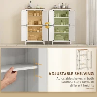 HOMCOM Farmhouse Bathroom Storage Cabinet, Bathroom Floor Cabinet with Barn Doors and Adjustable Shelves, White(m-4)