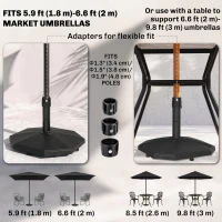 Outsunny 48lbs Concrete Square Patio Umbrella Base Weight, Outdoor Umbrella Stand Holder for Lawn, Deck, Backyard, Garden, Black(m-4)