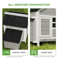 PawHut Wooden Chicken Coop with Nesting Box, Pull-out Metal Tray, for 1-2 Chickens, 36" x 25" x 27"(m-7)