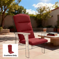 Outsunny Patio Chair Cushions for Adirondack Chair Replacement Cushions with Back and Ties, Wine Red(m-8)
