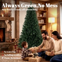 HOMCOM 6 ft Artificial Christmas Tree, Norway Spruce Tree, Hinged Xmas Tree with Metal Stand(m-4)